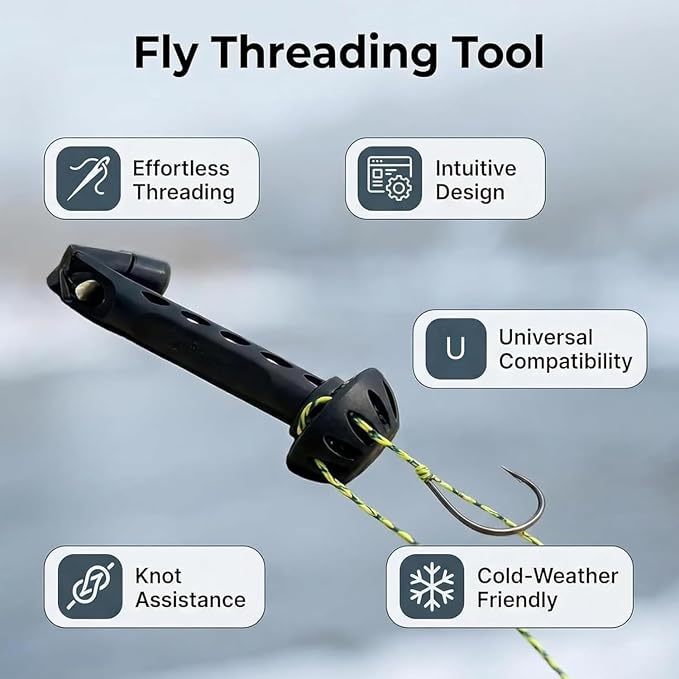 2026 New Fly Fishing Magnetic Threader – Rare Earth Magnet Tippet Threader for Small Hooks, Low Light & Poor Eyesight Friendly-2pcs