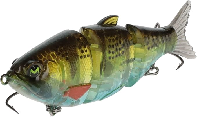 Lew's MachShad Fishing Lure, Lipless Jointed Swimbait, Realistic Swimming Action, Slow Sinking, Size 4 Mustad KVD Elite Short Triple Grip Treble Hooks