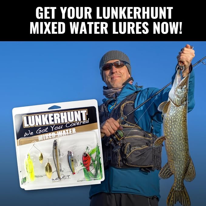 LUNKERHUNT Deep Diving Crankbaits – 4-Pack | Premium Hard Bait Fishing Lures for Bass, Walleye & Saltwater | Ideal for Deep Water Action