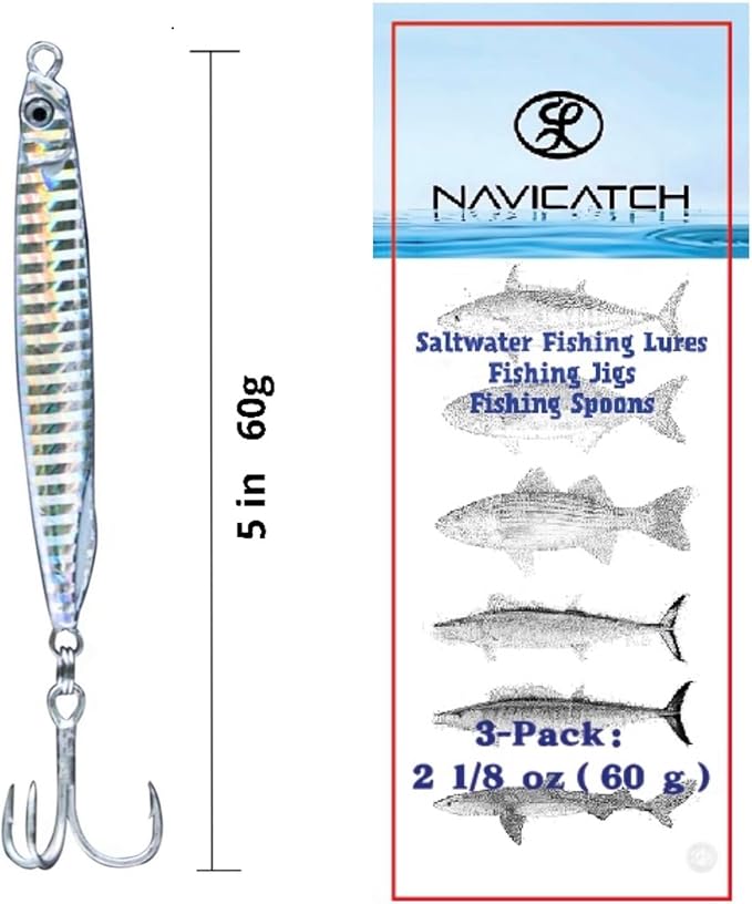 Saltwater Fishing Lures Fishing Jigs Fishing Spoons for Striped bass, Pompano, Spanish Mackerel ，Bluefish