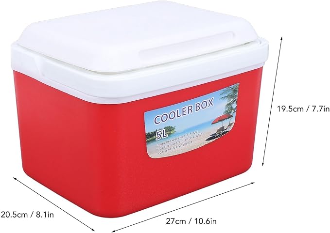 Large 5L Insulated Cooler Box Portable Ice Box for Travel Camping Picnic Fish, Insulated Cooler Box Hard Case Keeps Food Freshness and Drink Cool
