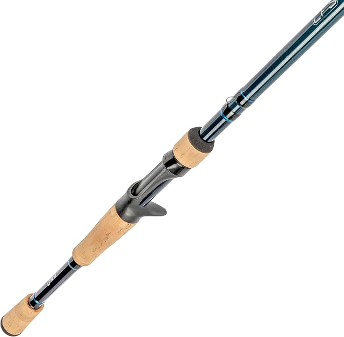 Lew's LFS Casting Fishing Rod, LFS-X3 Blank, Cork Split-Grip, Fuji Concept O Guides, Full Contact Reel Seat, Blue/Black