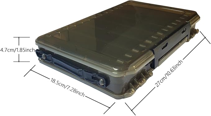 Tackle Box for Hard Baits, Double Sided Hard Lure Storage Case with V Slots Drain Holes, 14 Slots Fishing Organizer for Crankbait Jerkbait Minnow Stickbait (B1427)