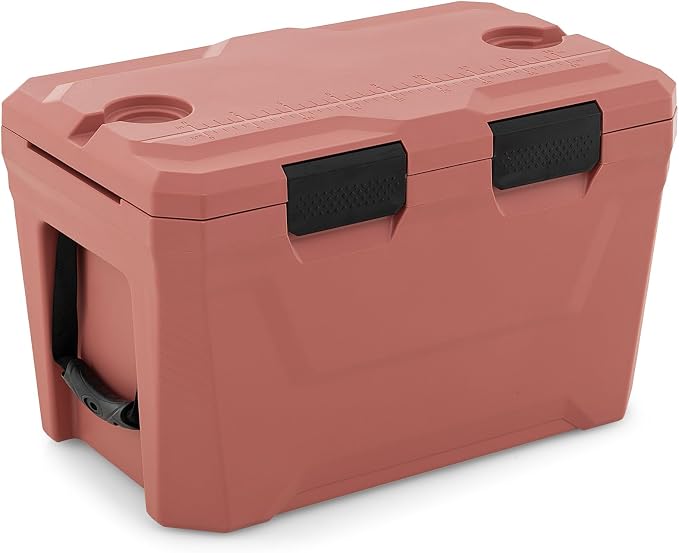 COSTWAY Insulated Portable Cooler, Hard Shell Ice Chest w/ 2 Cup Holders, Bottle Opener, Drain Plug, 3-Day Ice Retention, Outdoor Leak-Proof Dry Box for Beach, Camping, Fishing, Picnic