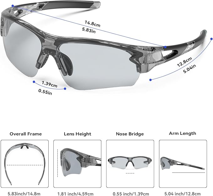BEACOOL Polarized Sports Sunglasses for Men Women Youth Baseball Fishing Cycling Running Golf Motorcycle Tac Glasses UV400