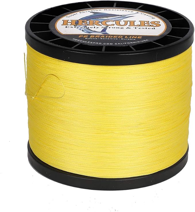 HERCULES Cost-Effective Super Strong 4 Strands Braided Fishing Line 6LB to 100LB Test for Salt-Water, 109/328 / 547/1094 Yards (100M / 300M / 500M / 1000M), Diam# 0.08MM - 0.55MM, Hi-Grade