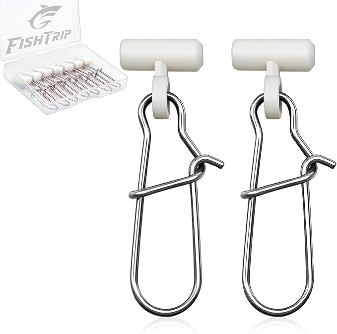 FishTrip Sinker Slides for Fishing Rigs - 25/50/100pcs Duo Lock Snaps for Fishing Line Heavy Duty Weights Sinkers Saltwater Connector Accessories