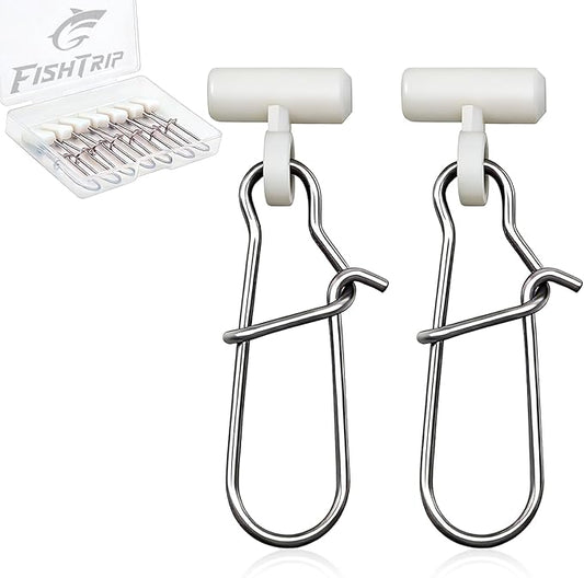FishTrip Sinker Slides for Fishing Rigs - 25/50/100pcs Duo Lock Snaps for Fishing Line Heavy Duty Weights Sinkers Saltwater Connector Accessories