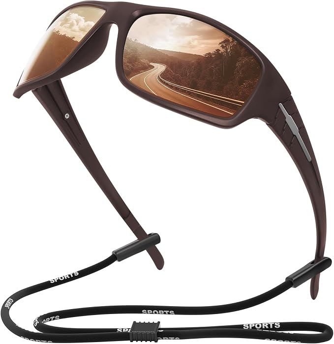 XVXV Polarized Sports Sunglasses for Men, Wrap Around Sun Glasses UV Protection for Cycling Fishing Driving