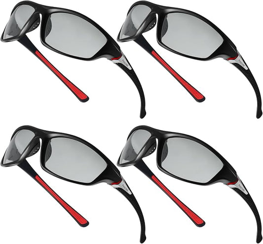 TOODOO 4 Pairs Men Polarized Sunglasses with UV Protection Driving Glasses Sports for Sport Outdoor Activities