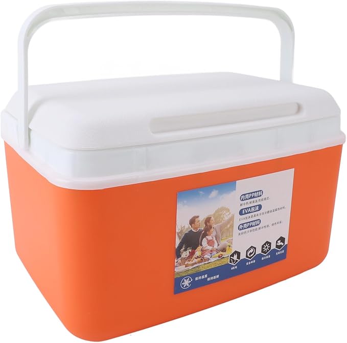 Insulated Portable Cooler Efficient Warm Cold Insulation Portable Hard Cooler Box Ice Cooler for Camping Picnic Beach Drink Beverage Fishing