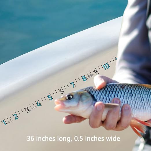 Fish Ruler Sticker 36" Clear Boat Measuring Tape 2Pcs Adhesive Fish Measuring Sticker Adhesive Fish Ruler for Boat Truck Rod Kayak