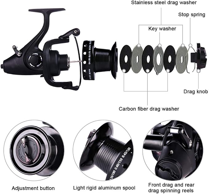 Sougayilang Spinning Fishing Reel 12+1BB Metal Body Smooth Carp Spinning Reels for Saltwater Freshwater Fishing