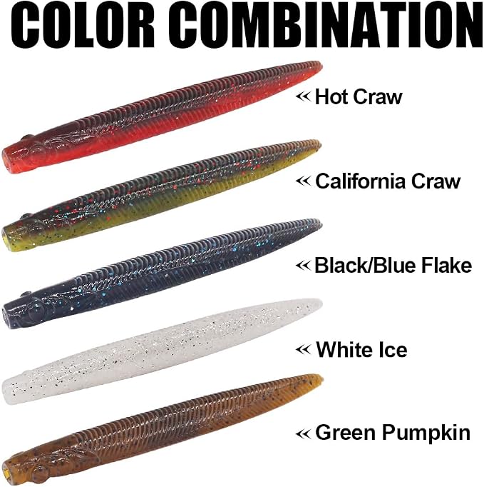 Ned-Rig-Kit-Finesse-Baits-Soft-Plastic-Worms-Fising-Lure for Bass Stick Swimbait Minnow Crawfish Lures Shroom Ned Jig Head Kit