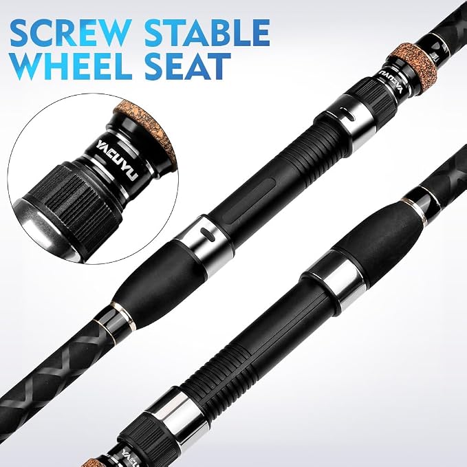 PROBEROS Surf Fishing Rod - Casting Spinning Fishing Rods with Tube(Case) 3 Piece 9'/10'/11'/12' Carbon Saltwater Travel Surf Spinning Rods