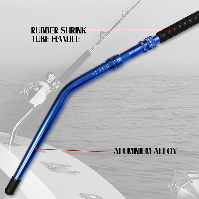 Fiblink 2-Piece Saltwater Offshore Heavy Bent/Straight Butt Trolling Rod Fishing Roller Rod Conventional Boat Deep Sea Fishing Pole (5'1"/5'6"/6'/6'6",30-50lb/50-80lb/80-120lb)