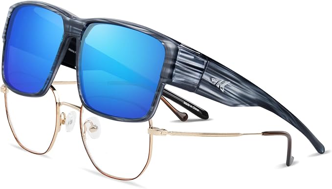 KastKing Molino Fit-Over Polarized Sunglasses,UV400 Protection Ultralight Wraparound Fishing Sports Sunglasses, TAC Lenses