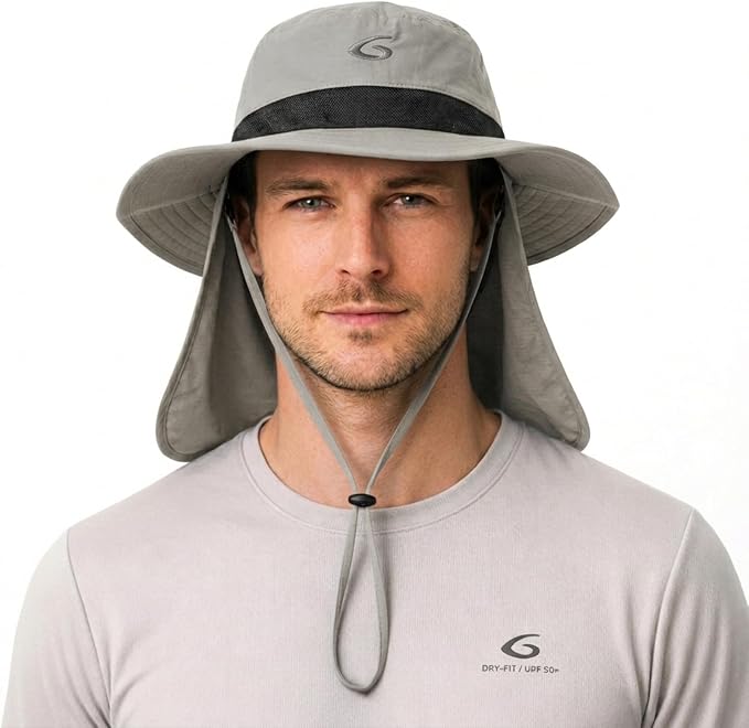 UVCoolix™ Cooling Sun Hat with Neck Flap,UPF 50+ Wide Brim UV Protection Boonie for Hot Outdoor Days