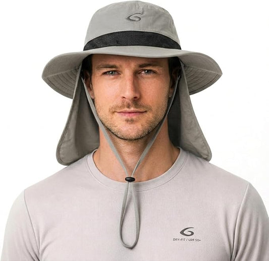 UVCoolix™ Cooling Sun Hat with Neck Flap,UPF 50+ Wide Brim UV Protection Boonie for Hot Outdoor Days