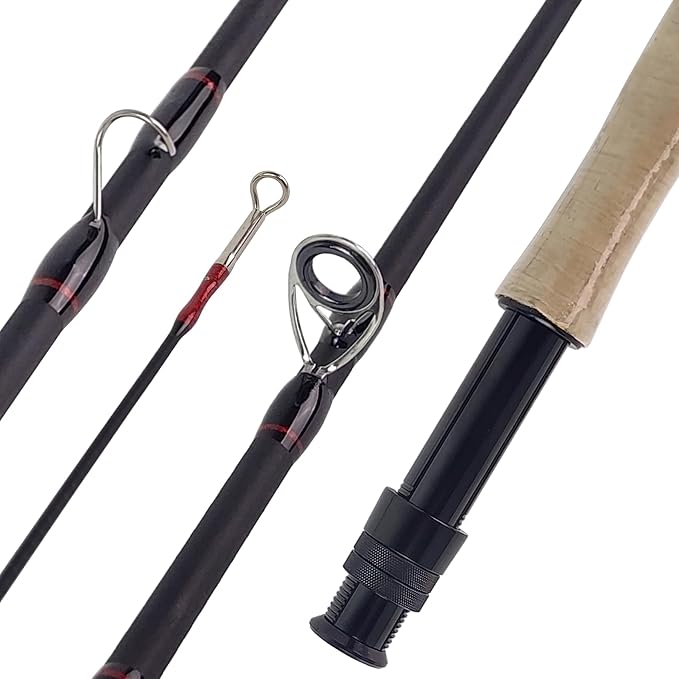 Aventik Riverflow Fly Fishing Rod: 3-Piece (6'1" 0/1wt, 7'3" 2/3wt) & 4-Piece (9'0" 5/6wt) Ultralight Graphite Travel Rod, High Modulus Fast Action Carbon Fiber Rod with Tube