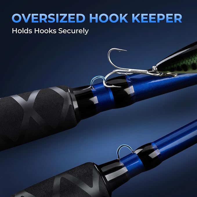 KastKing Kapstan Saltwater Spinning Rod, Boat & Surf Fishing Rod, Lightweight S-Curve Graphite Blanks, Stainless-Steel Double-Foot Guides, Aluminum/Graphite Locking Reel Seat, 2-Piece PTS Rod