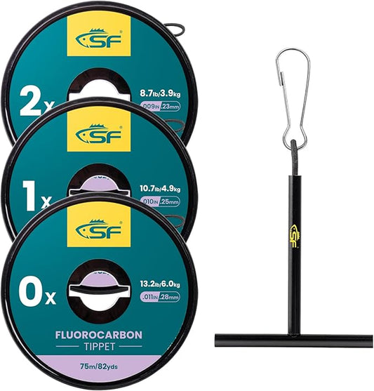 SF Clear Fluorocarbon Tippet Line Fly Fishing Tippets Leaders Trout 75M 100M 0X 1X 2X 3X 4X 5X 6X 7X
