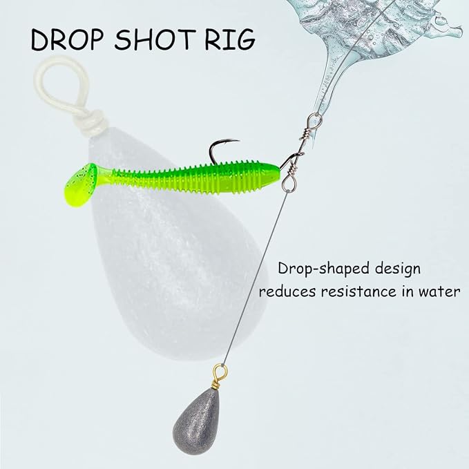 Fishing Weights Sinkers Kit, 25pcs Various Bass Casting Weights Drop Shot Sinkers Catfish for Saltwater Freshwater Fishing