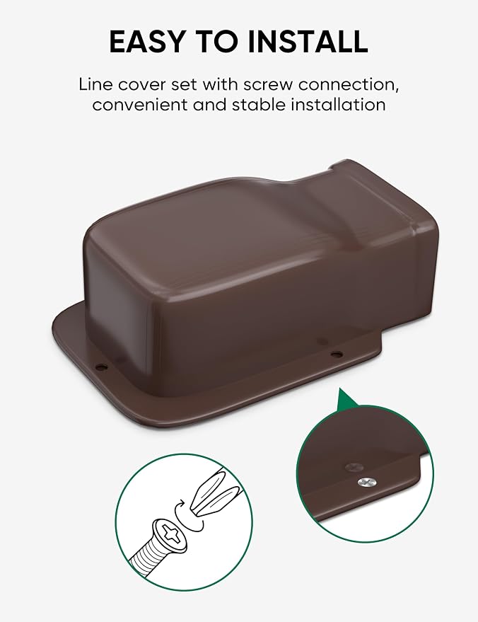 3" Entry Wall Cover Line Cover Set Parts PVC Accessory for Decorative for Ductless Mini Split, Central AC and Heat Pumps, Brown