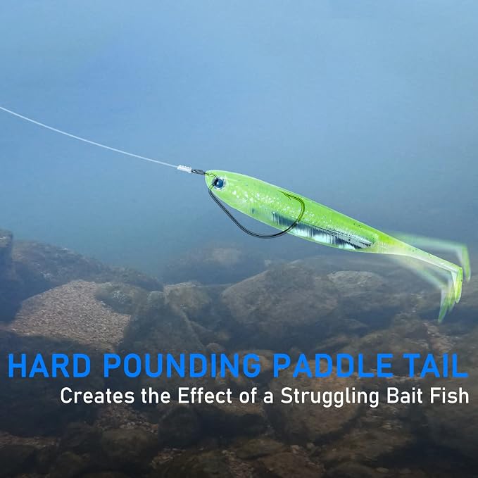 Dr.Fish Paddle Tail Swimbaits, Soft Fishing Lures for Bass Fishing 2.75-4.75 Inches, Freshwater & Saltwater Soft Plastic Baits Swim Shad Bait Minnow Lures Drop Shot