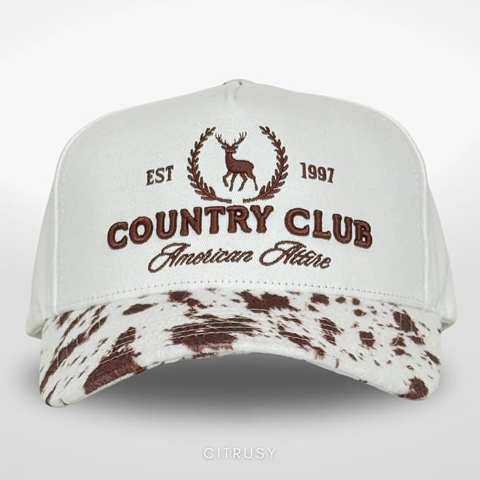 Vintage Western Trucker Hat | Men & Women | Country Cute Caps for Cowgirls Cowboys | Camo Denim Embroidered Cotton | Snapback