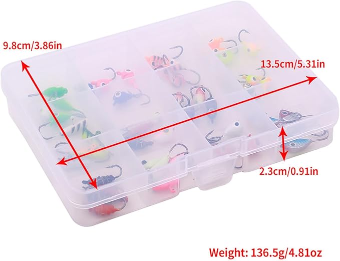 Ice Fishing Jigs Kit Essential Ice Fishing Lures for Beginners to Hook Big Fish and Reel in The Fun!