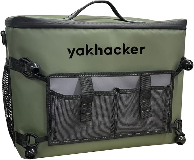 Yakhacker Kayak Cooler, Waterproof Seat Back Cooler for Kayaks with Lawn-Chair Style Seats, Kayak Accessories Cooler Bag, Portable Ice Chest Cooler for Kayaking, Travel, Lunch, Beaches &Trips