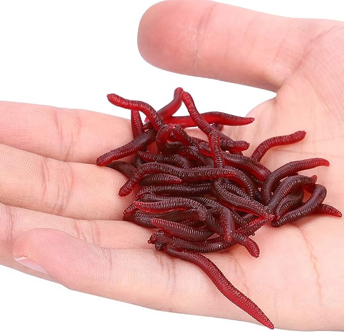 Earthworm Bait, Soft Insects Fishing Lure 200PCS Fishing Lure 4cm Soft Insects False Earthworm Sea Bait Soft Lures Bloodworm Lures Artificial Baits