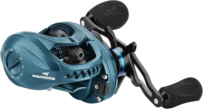 KastKing MegaJaws Elite Baitcasting Fishing Reel, New AutoMag Dual Braking System, Only 6.7oz, 17.64 LBs Carbon Fiber Drag, 11+1 Shielded BB, High Speed 5.4:1 to 9.1:1 Gear Ratios