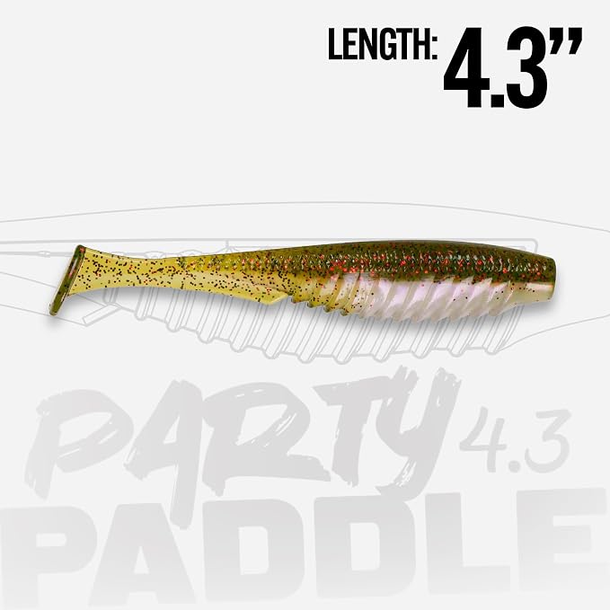 6th Sense – Party Paddle 4.3" – Saltwater Swimbait – Inshore Fishing – Redfish/Trout/Snook – Paddle Tail Soft Plastic