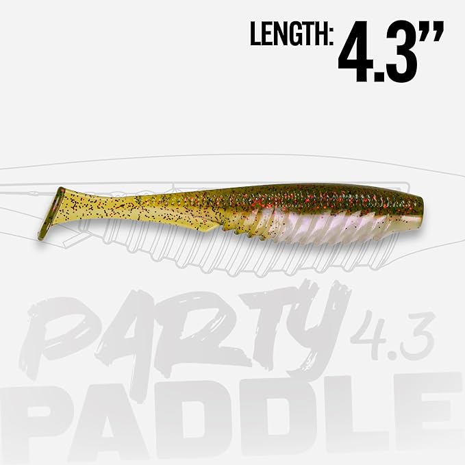 6th Sense – Party Paddle 4.3" – Saltwater Swimbait – Inshore Fishing – Redfish/Trout/Snook – Paddle Tail Soft Plastic