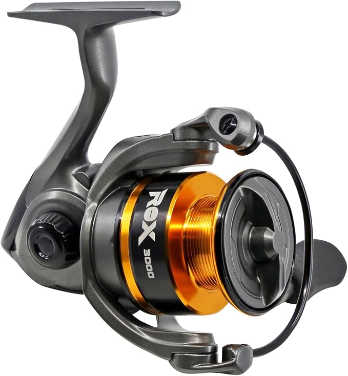 Okuma ROX Spinning Reel – Freshwater Fishing Reel with Multi-Disc Drag, Brass Pinion Gear, Corrosion-Resistant Frame & Aluminum Spool, ROX-3000A