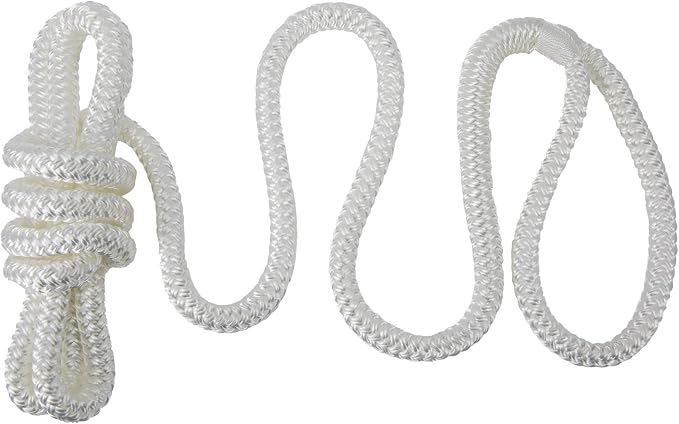 2 Pack 3/8'' x 6' Boat Fender Lines for Mooring, Docking Ties & Small Boat,Premium Marine- Grade Double Braided Nylon Boat Rope with a 5" Eyelet,Anti-Wear & Weather-Resistant-White