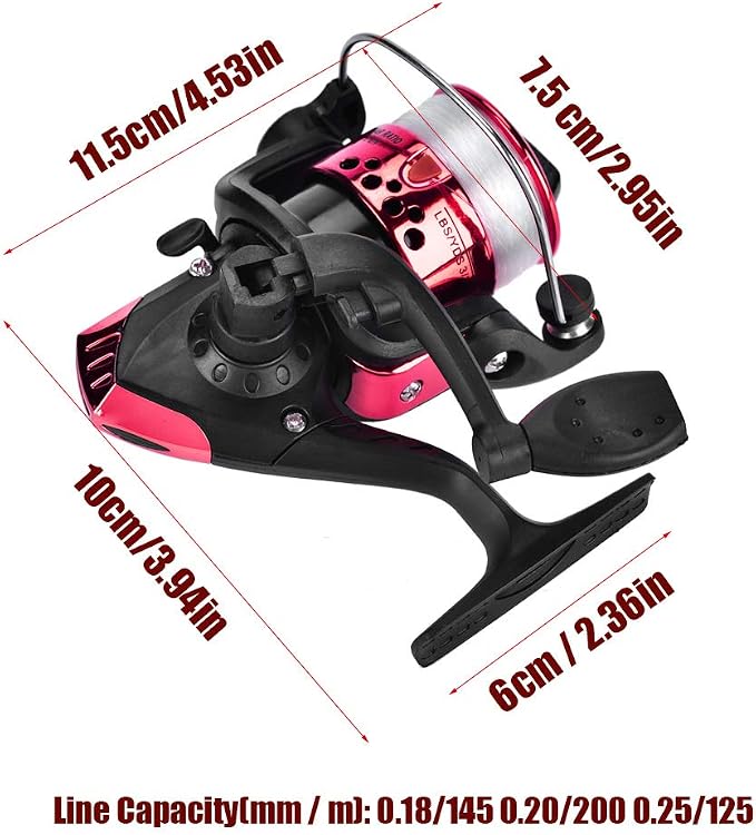 OUKENS Fishing Reel, 3 Colors Freshwater Plastic Plating Lightweight Spinning Fishing Reel Tackle Accessory