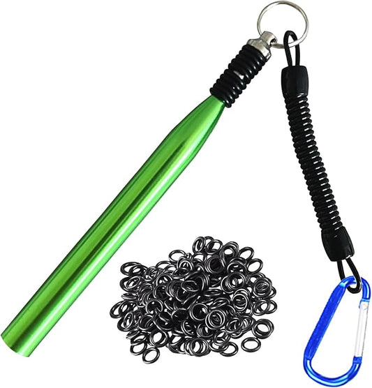 Wacky Rigging Tool, Fishing Bait Rigs, Wacky Rig Ring Tool with 70PCS Worm O-Rings, Wacky Worm Kit for Senko Neko Finesse Stick Soft Baits