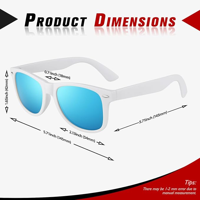 Sunier Polarized Sunglasses for Men and Women, Retro Square Matte Finish UV400 Protection Shades for Driving, Fishing