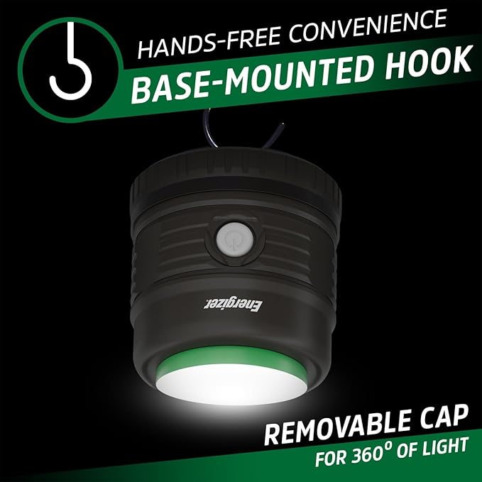 Energizer LED Camping Lantern X1000, Bright and Rugged Tent Light, Water-Resistant Rechargeable Lantern for Camping, Hiking, Fishing, Emergency, Portable Light (USB Cable Included)