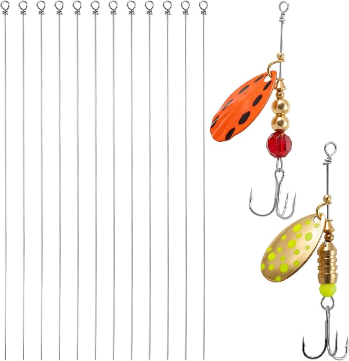 100PCS Fishing Wire Spinner, Stainless Steel Lure Making Supplies Kit for Hanging Fishing Spinners Rigs for Crafts