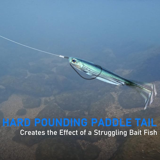 Dr.Fish Paddle Tail Swimbaits, Soft Fishing Lures for Bass Fishing 2.75-4.75 Inches, Freshwater & Saltwater Soft Plastic Baits Swim Shad Bait Minnow Lures Drop Shot