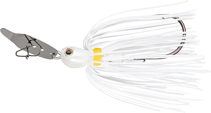 Strike King Thunder Cricket Fishing Lure, Vibrating Swim Jig, Silver Blade, 4/0 Jungle-Style Flipping Hook