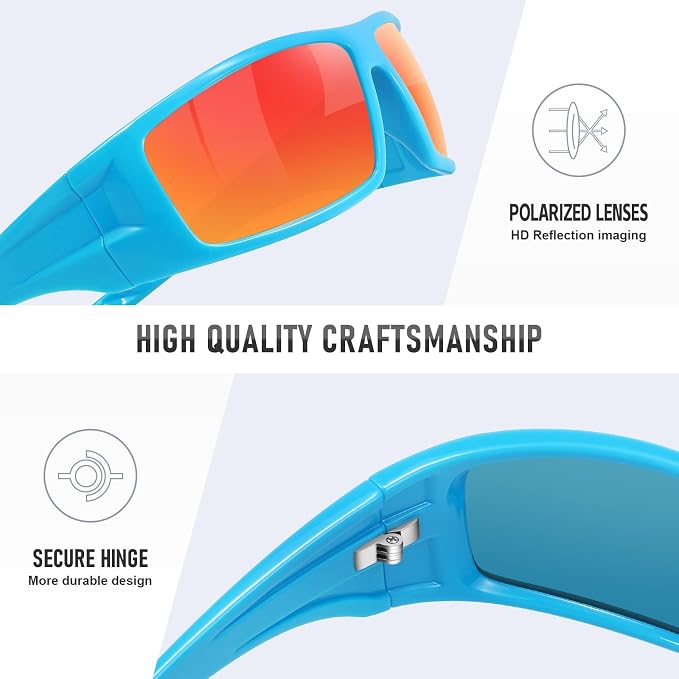 Polarized Sports Sunglasses for Men Women Unbreakable Frame Cycling Fishing Wrap Around Sunglasses UV400 Protection