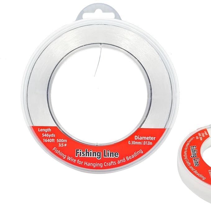 Nylon Fishing Line, 985ft,Strong Clear Invisible Hanging Wire for Crafts Beading, Decorative Pictures, Stringing Lights