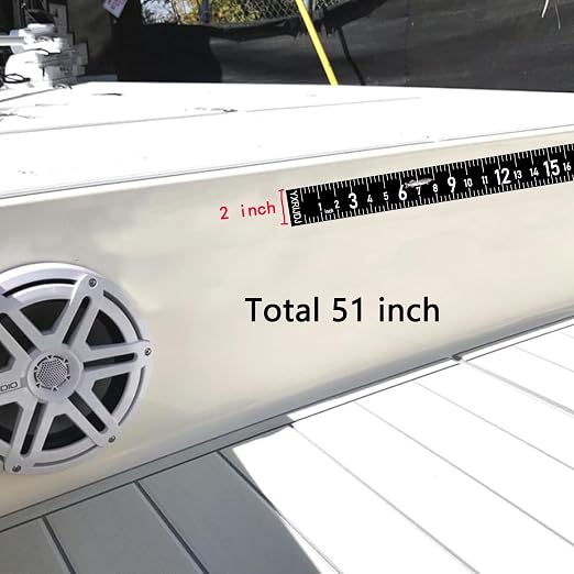 51 Inch Fishing Ruler for Boat Waterproof Fishing Measuring Tape Black Self Adhesive Reflective Boat Ruler Sticker Glow Tape in The Dark