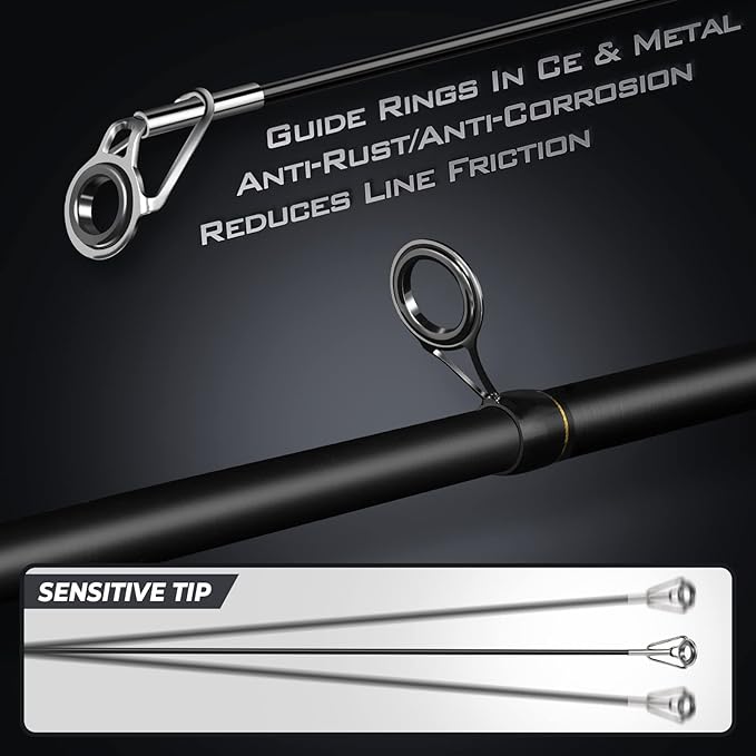 PLUSINNO Fishing Rod and Reel Combo, Telescopic Fishing Pole Kit with Spinning Reel, Tackle Box, Fishing Lures and Travel Carrying Bag, Fishing Gear Gifts for Men