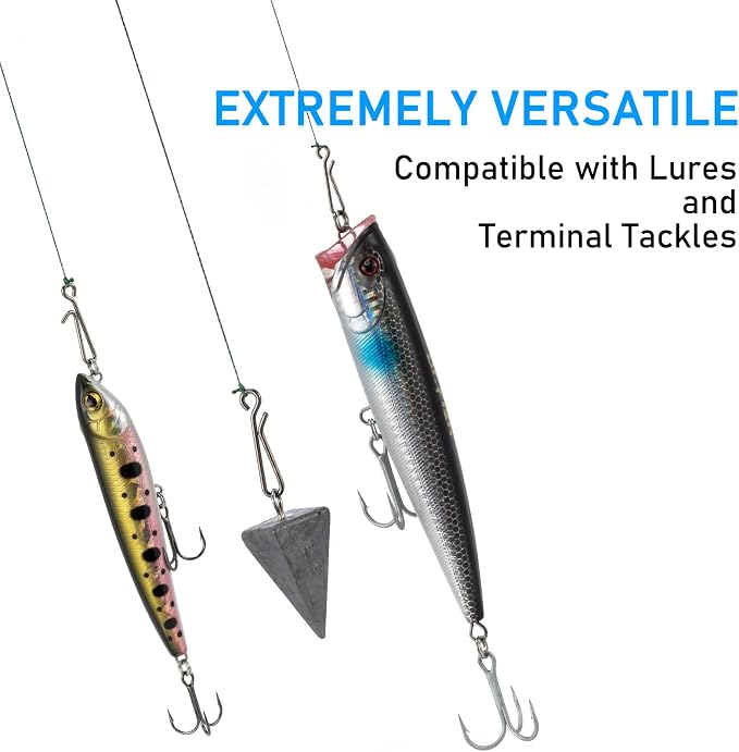 Dr.Fish 50 Pack Fishing Clips Quick Change Speed Clips Crankbait Snaps Stainless Steel Line Lure Hook Connector Freshwater